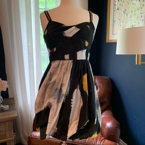 Rachel Roy Black White Yellow Minidress 8